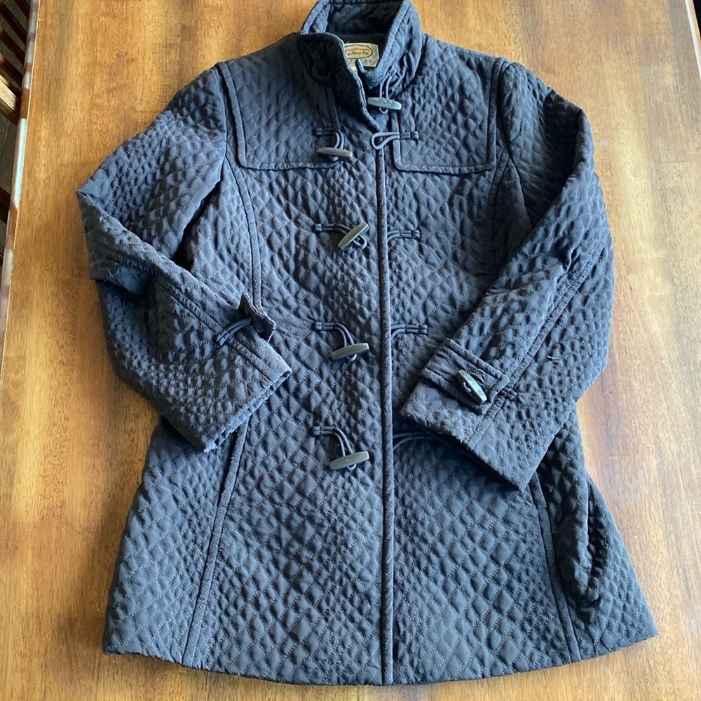 Fall/Winter Talbots Petites Coat, Chocolate Brown, Quilted, Toggles and Zip